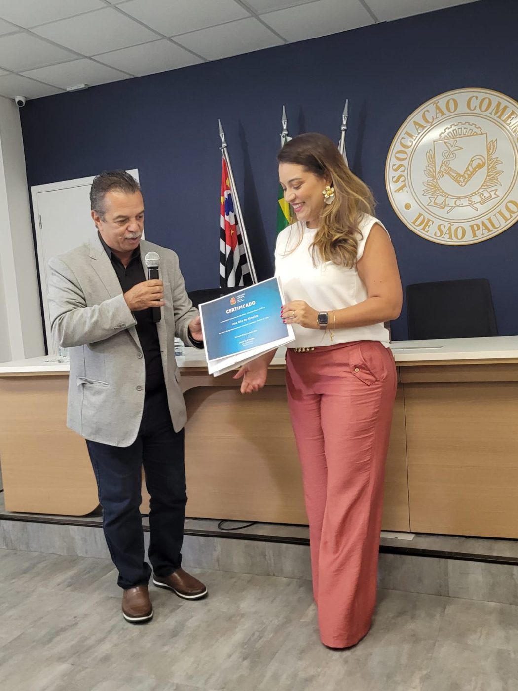 Certificado da palestra de vendas na Associação Comercial de São Paulo